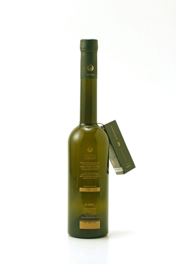 0.50 L bottle. Premium Spelunca oil with gift case