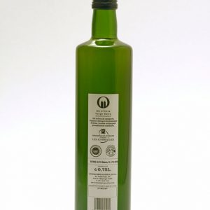 Bottle of 0.75 L white label. Extra Virgin Olive Oil Spelunca 100% arbequina