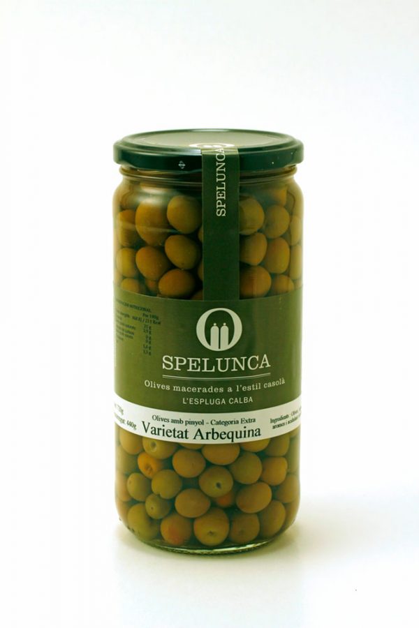 Arbequina variety olives with stone